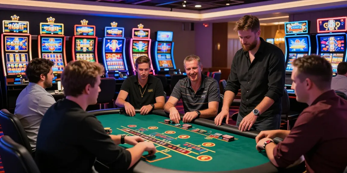 Players having fun at vibrant online casinos not on GamStop with engaging games and bright décor.