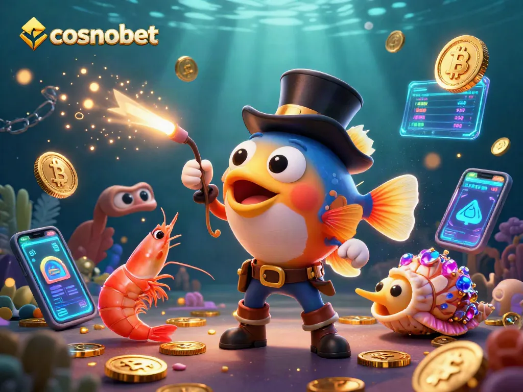 Engage in thrilling gameplay with Cosmobet's vibrant underwater scene showcasing crypto elements and casino excitement.