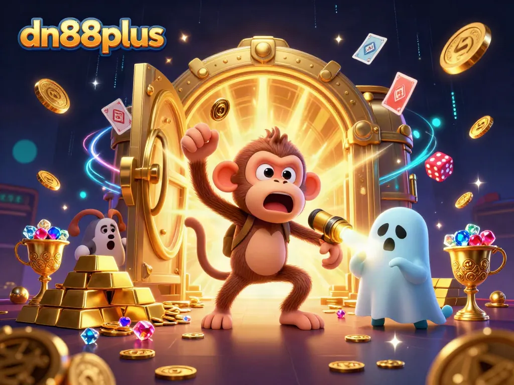 Engage with the excitement of dn88plus by tracking the mischievous poltergeist monkey in a colorful casino