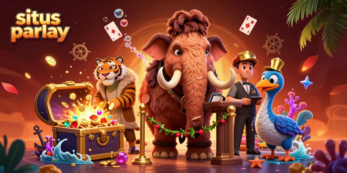 Experience situs parlay with vibrant characters and explosive casino excitement, showcasing dynamic betting elements.