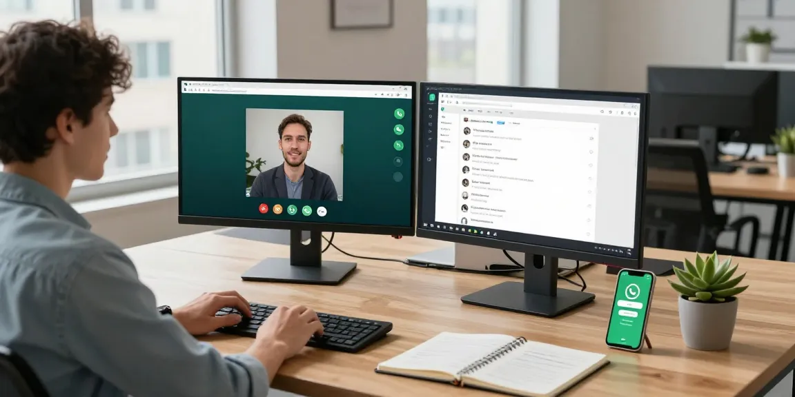 Engaging workspace using WhatsApp電腦版 on desktop for seamless communication.