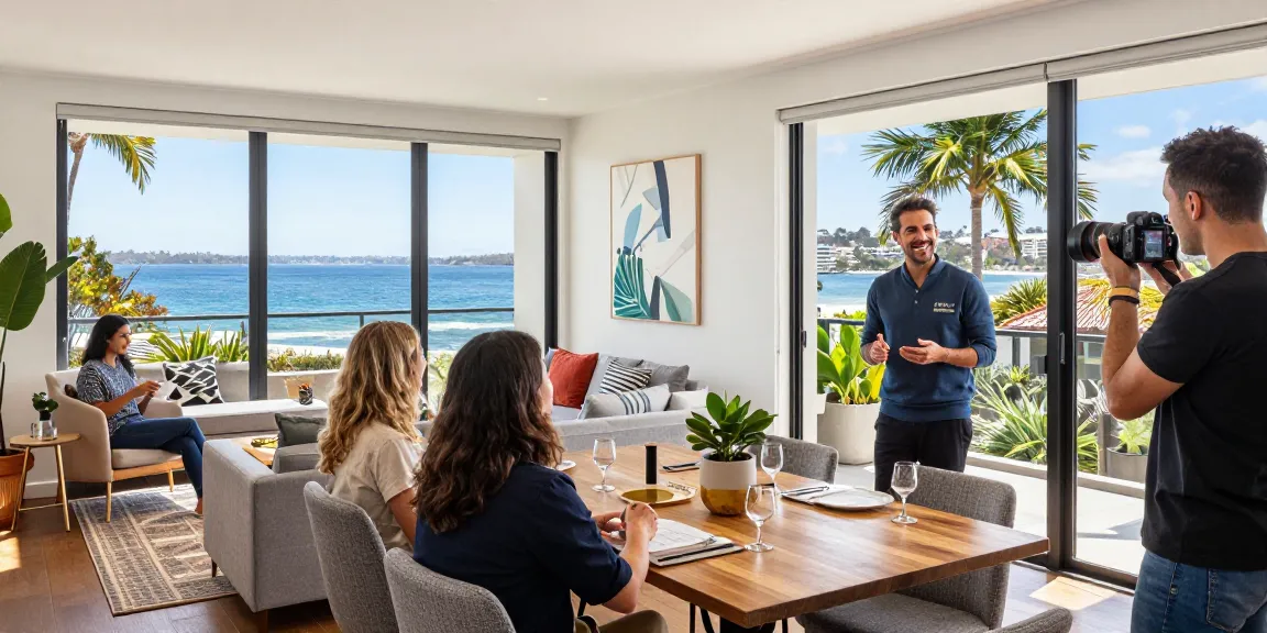 Sydney holiday-let management showcased through a stylish apartment welcoming guests with expert hospitality.