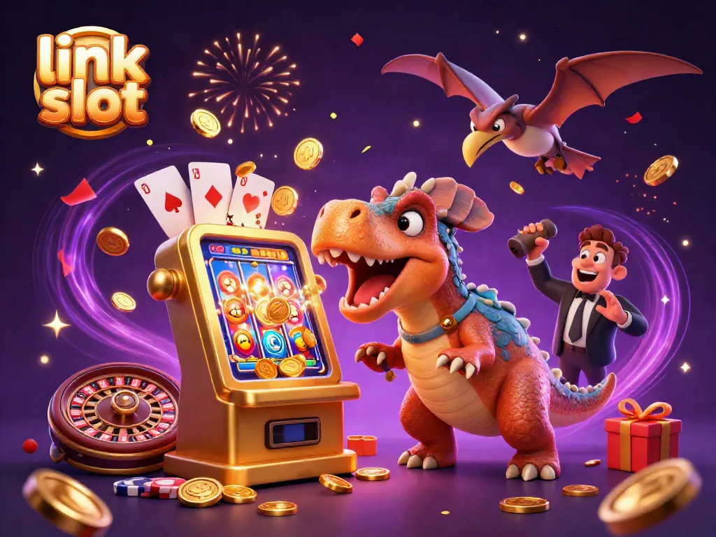 Experience the excitement of link slot games with vibrant characters and jackpot action!