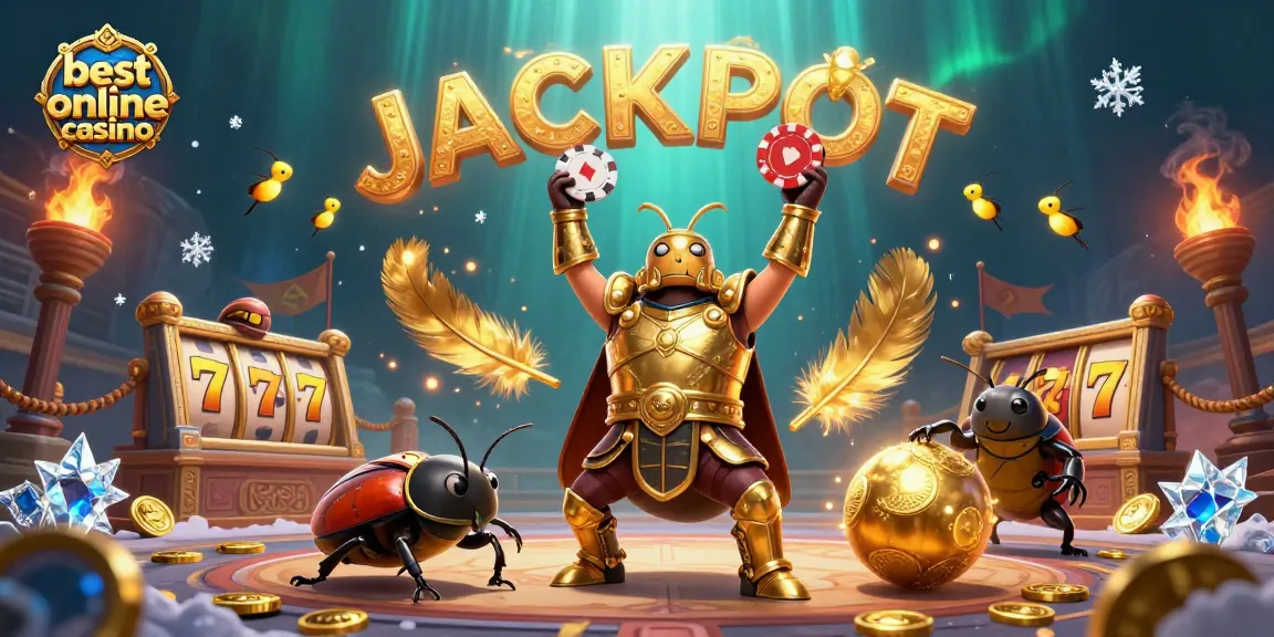 Celebrate wins at the best online casino with a dynamic illustration featuring vibrant gaming elements.