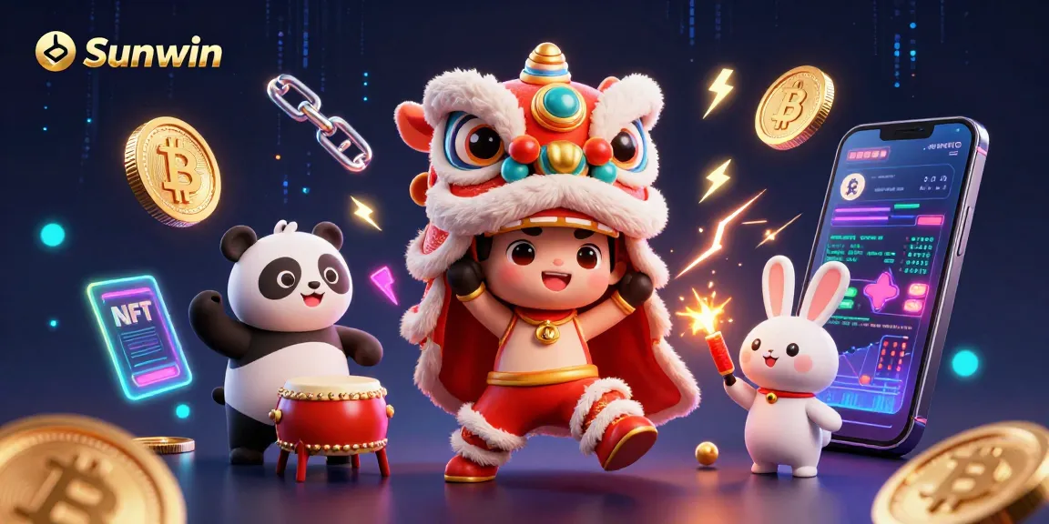 Engage in thrilling gaming with Sunwin's exciting atmosphere, featuring vibrant characters and cryptocurrency elements.