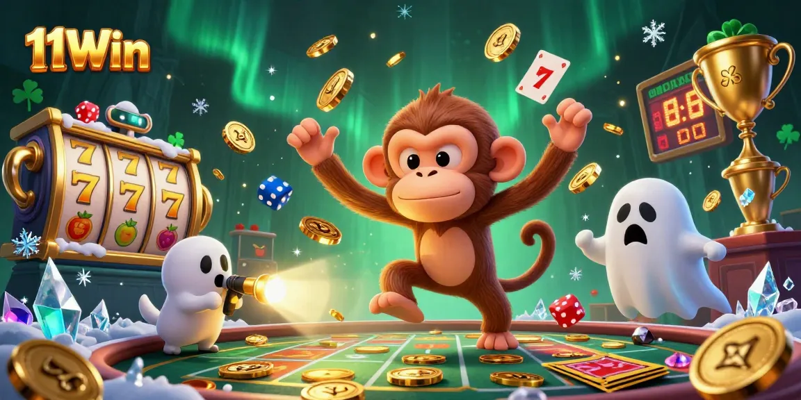 Win big with 11Win in this vibrant, dynamic casino scene filled with action!