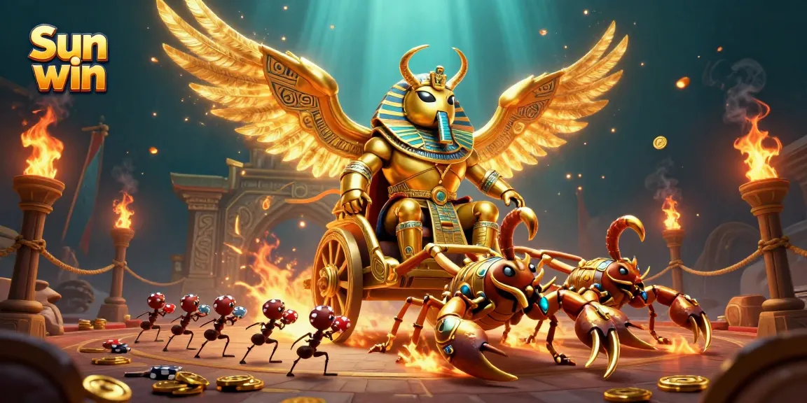 Experience Sun win with a vibrant gaming battle featuring unique casino characters and dynamic elements.