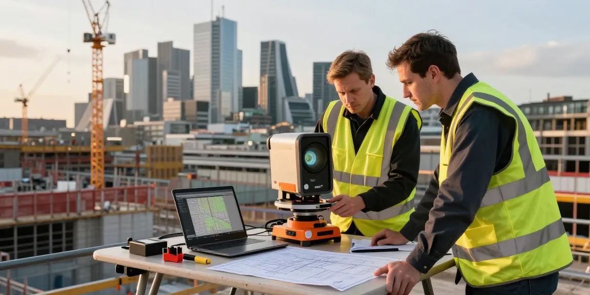 Utility Mapping London: professionals using ground penetrating radar on urban construction site.