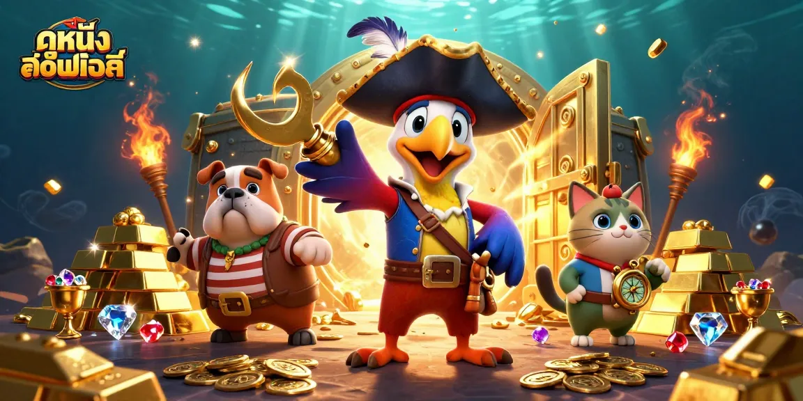 Spin the reels of ดูหนังออนไลน์ while enjoying a thrilling 3D pirate treasure hunt atmosphere filled with dazzling riches.