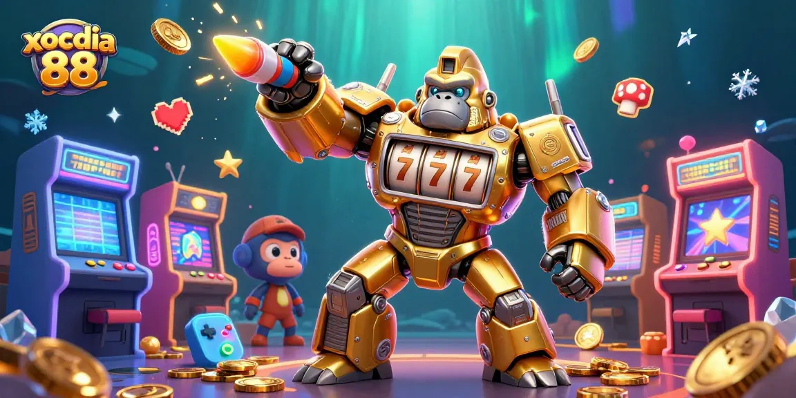xocdia 88 transforms online gaming with a vibrant, energetic casino scene featuring colorful game elements.