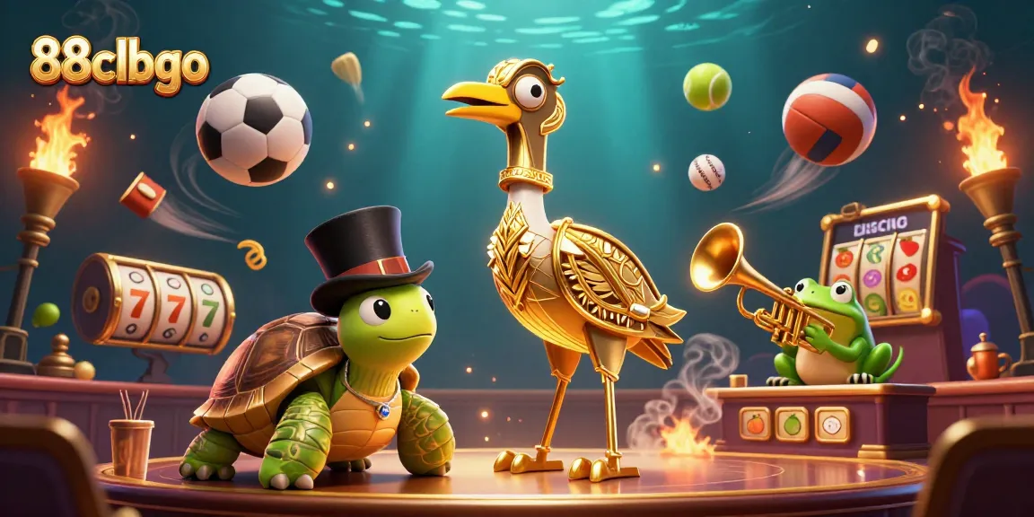 Experience the excitement of 88clbgo with dynamic casino-themed scenes filled with vibrant characters and games.
