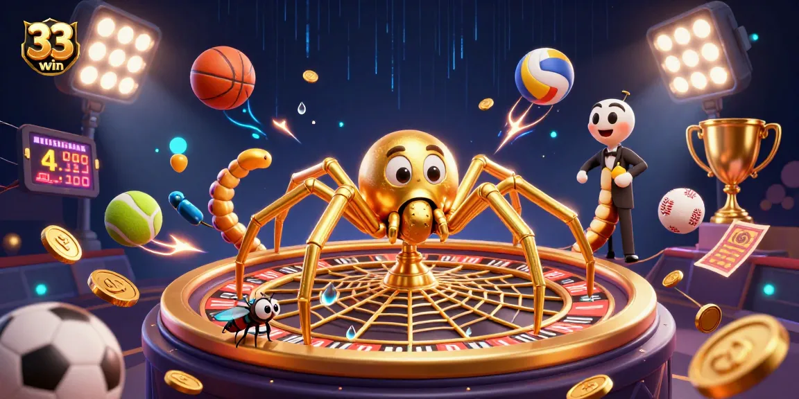 Experience the thrill of betting at 33win with dynamic characters in an exciting 3D casino scene.