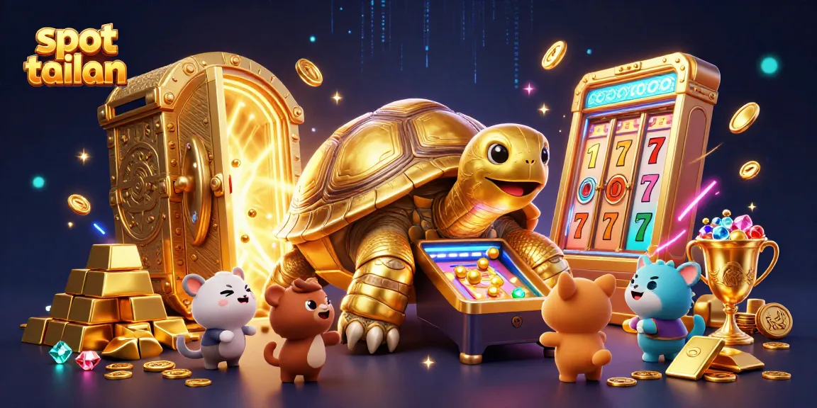 Engage in slot tailan action with colossal tortoise pinball, gold treasures, and vibrant game elements!