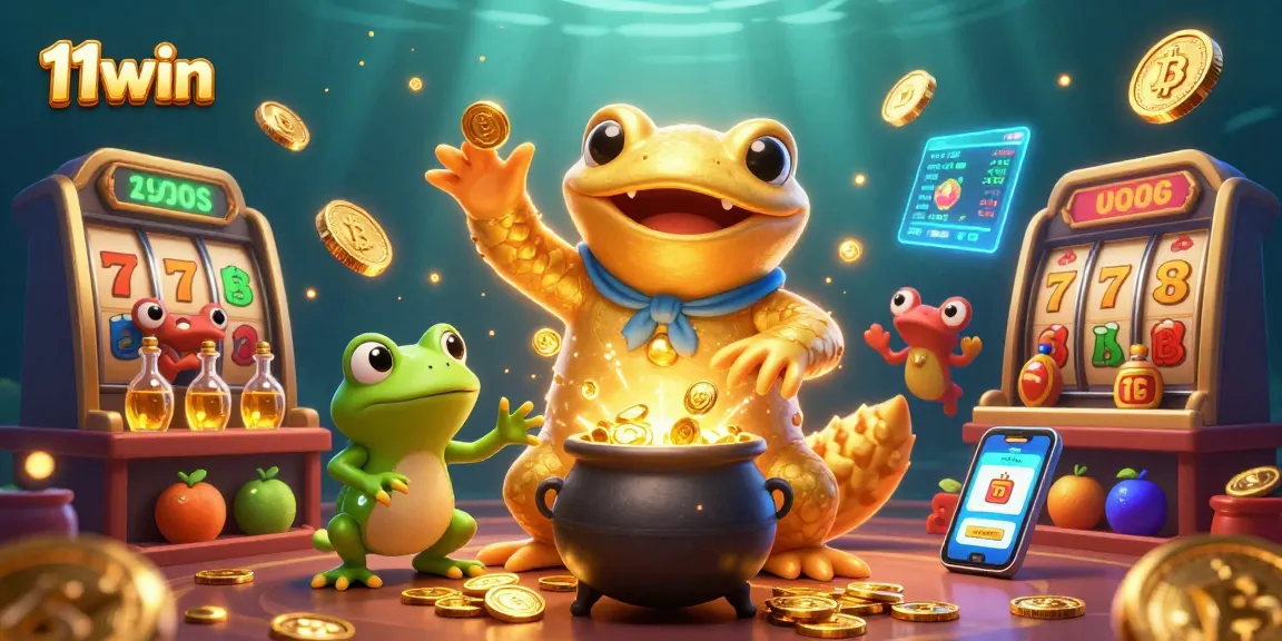 Experience the thrill of winning at 11win with golden slots and captivating casino scenes.