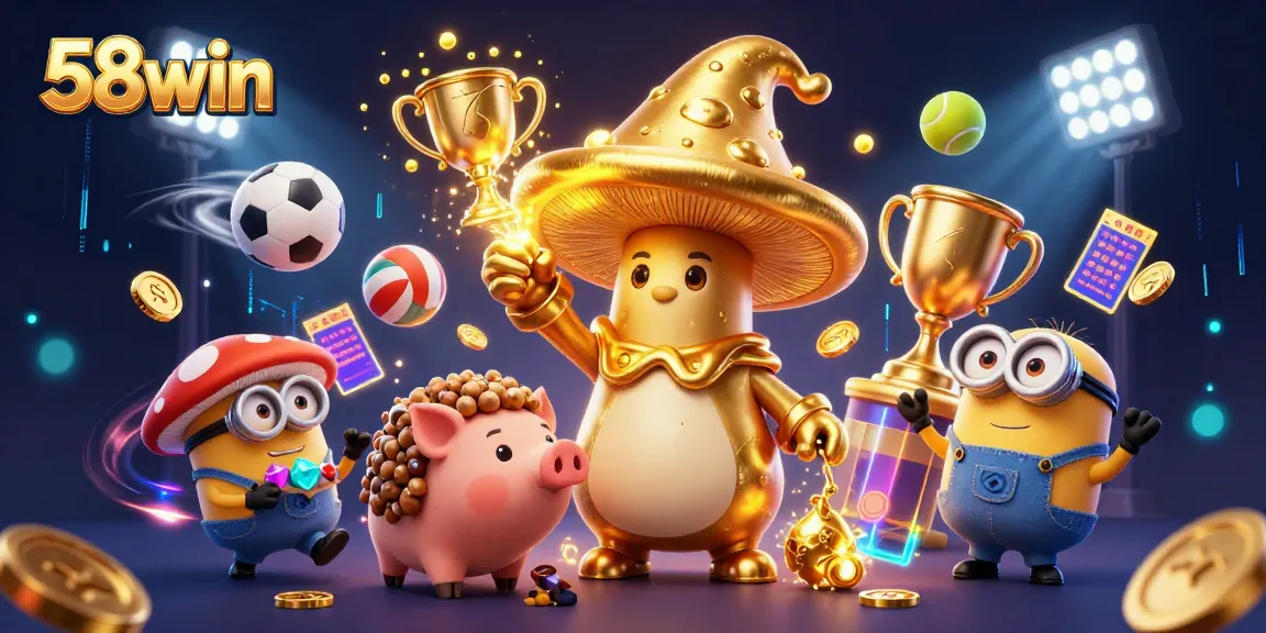 Experience the thrilling excitement of 58win with our dynamic casino scene, showcasing magical elements and sports betting.