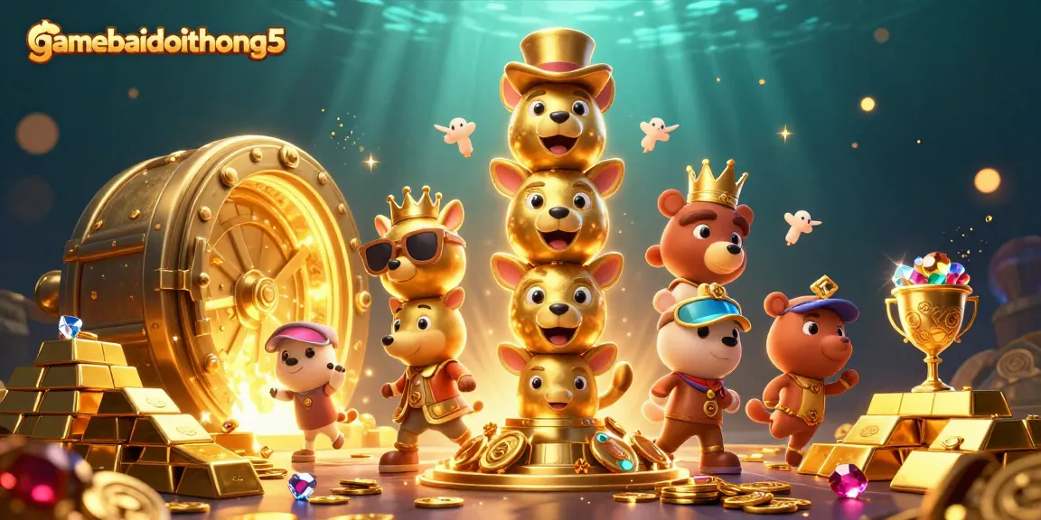 Engage in thrilling gameplay at gamebaidoithuong5 with dazzling treasures and animated totem characters.