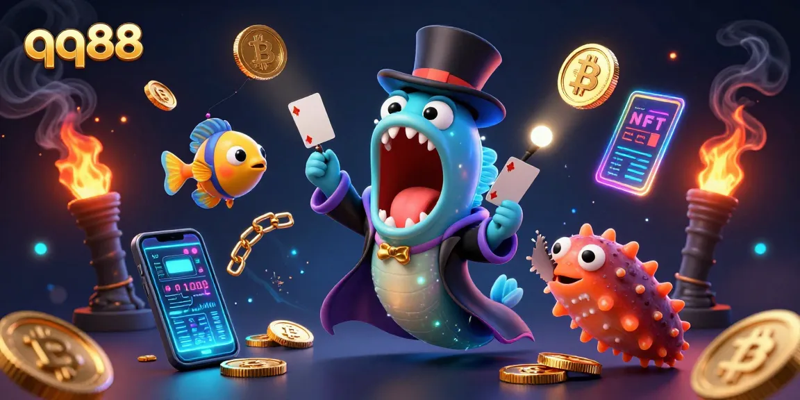 Explore thrilling opportunities at qq88 with vibrant casino-themed underwater magic illustration.